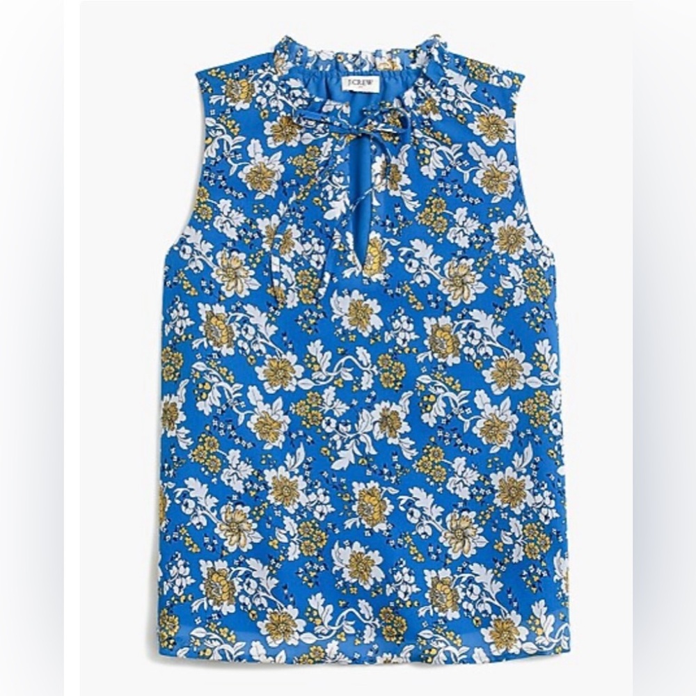 Floral Blue Sleeveless Top